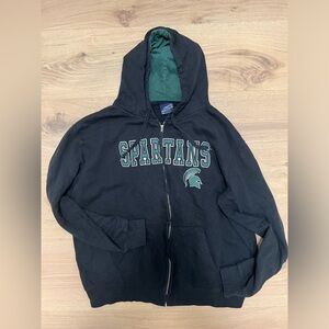 Michigan State Spartans zip up sweatshirt hoodie campus heritage XXL